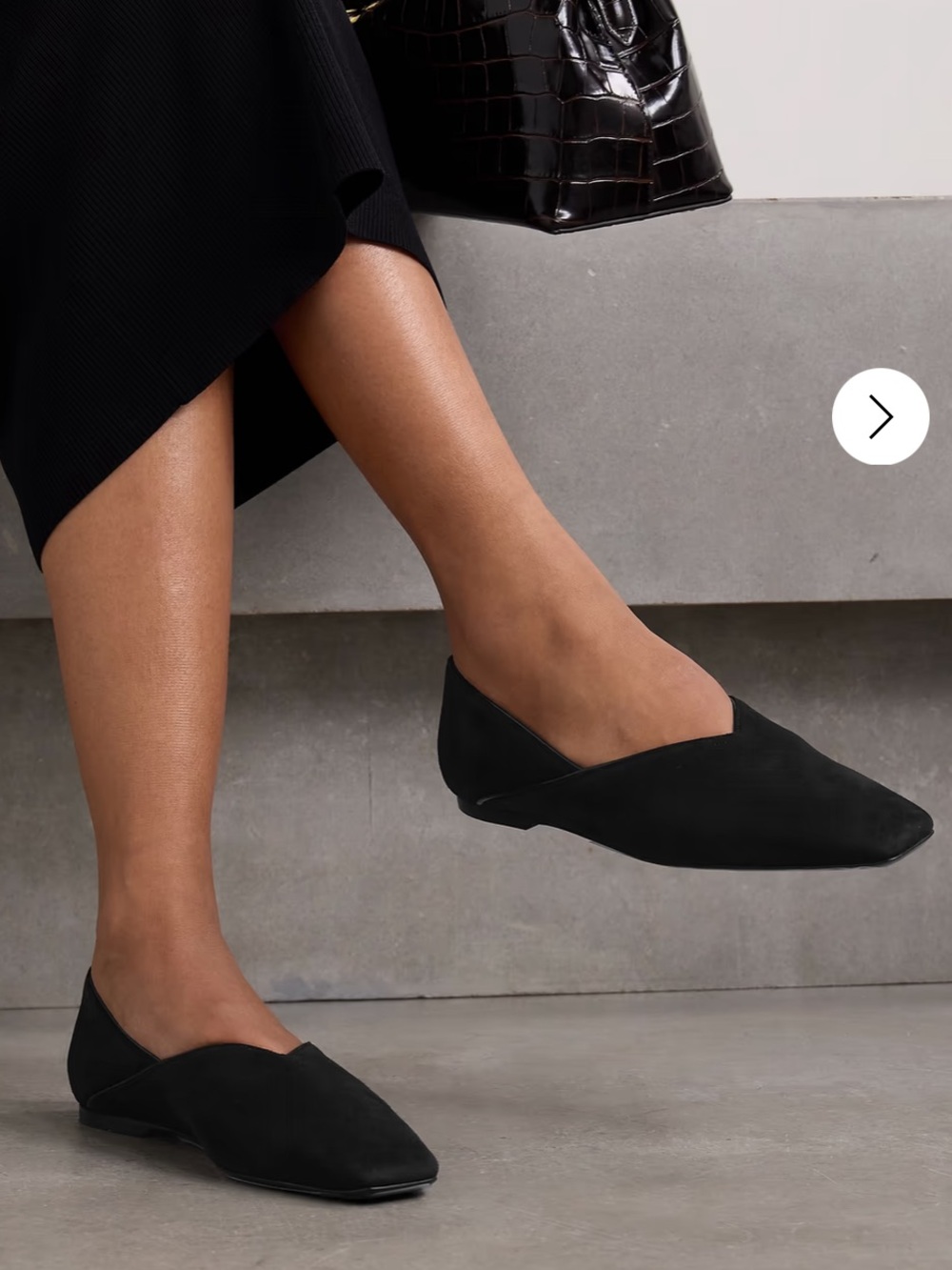 Toteme Black Pointed Slip-On Flats